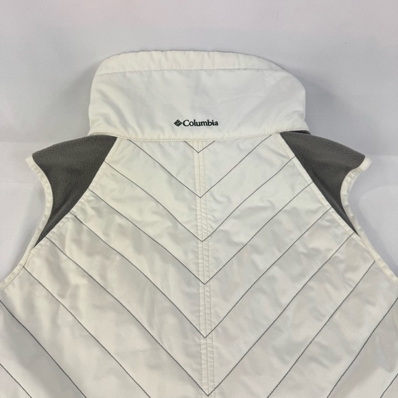 Columbia Lightweight Quilted Vest Gray and White XL full zip with pockets - Picture 9 of 15